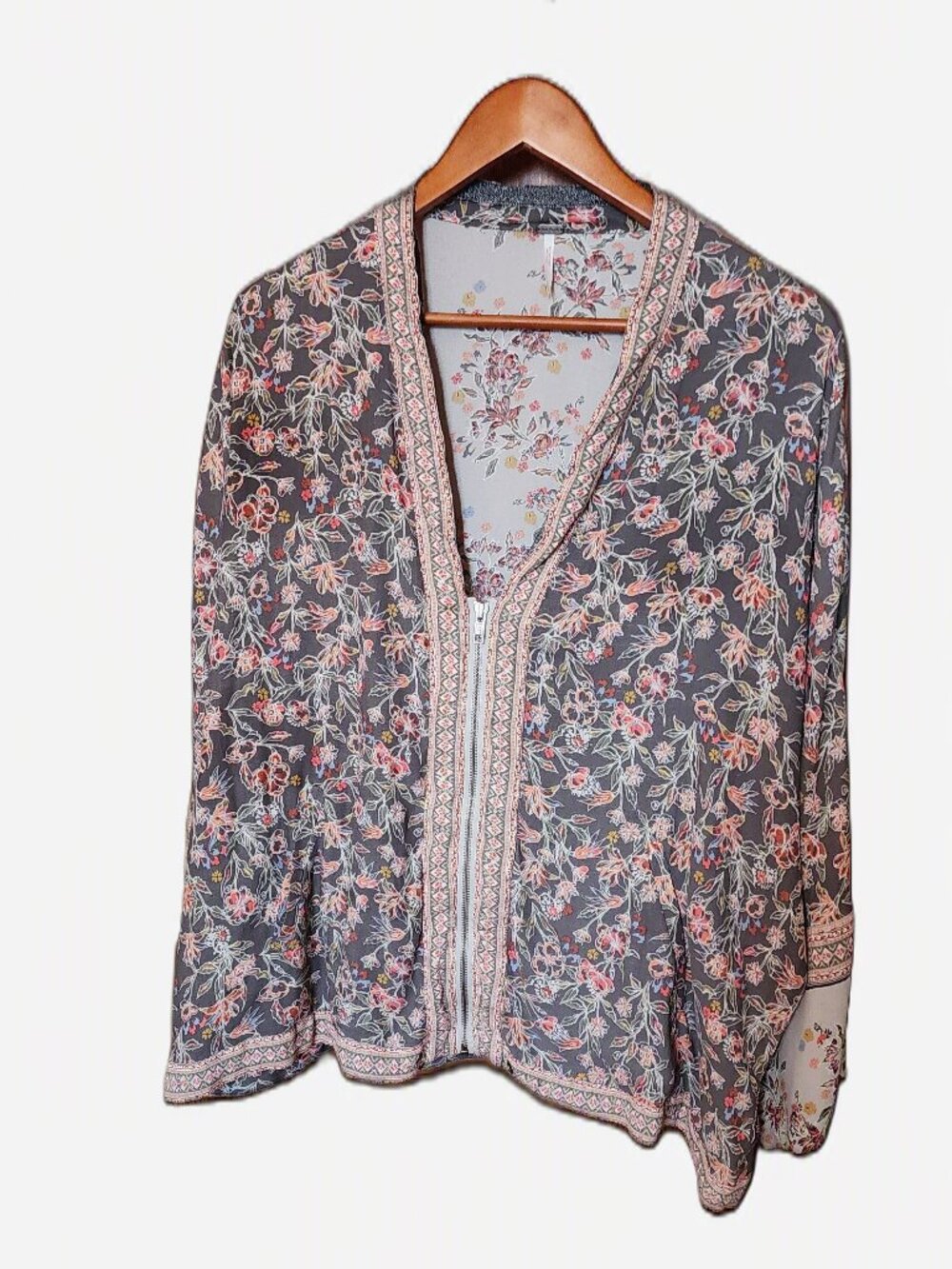 Free People, Bohemian Loose Fit Kimono Jacket, Floral Size M/L